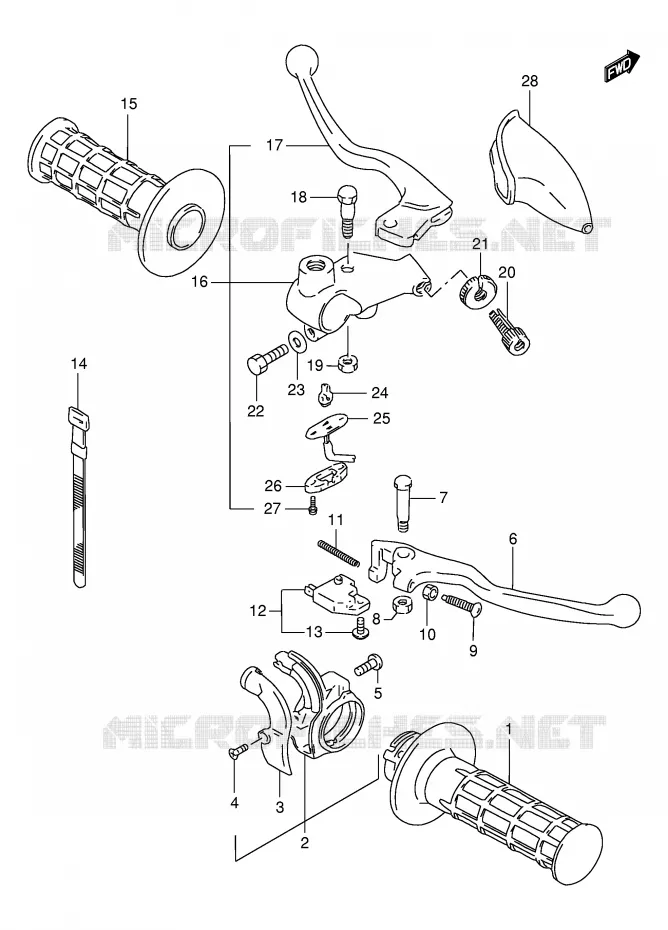HANDGRIPS - LEVERS Suzuki MOTO 125 DR 1998  DR125SEW(E4)