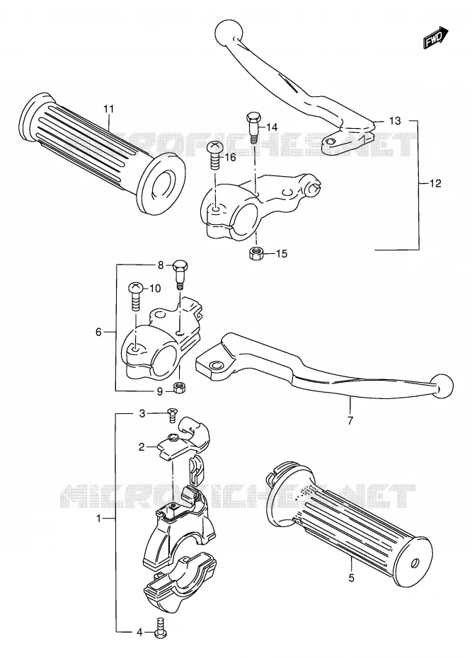 HANDGRIPS - LEVERS Suzuki MOTO 80 DS 1998  DS80W(E24)