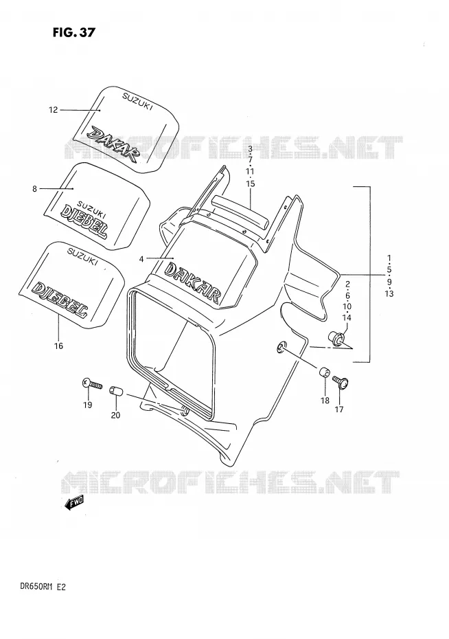 HEADLIGHT BOWL Suzuki MOTO 650 DR 1991  DR650RUM(E2)