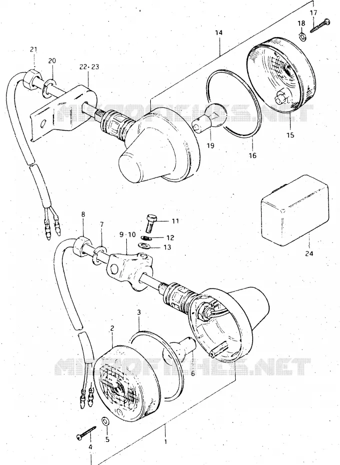 INDICATOREN (E1, E6, E24) Suzuki MOTO 500 DR 1983  DR500SD(E1)