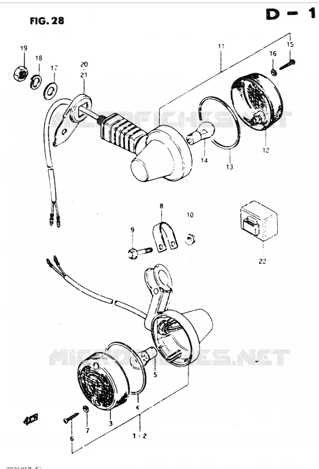 INDICATOREN (E2, E4, E21, E25) Suzuki MOTO 250 DR 1982  DR250SZ(E1)