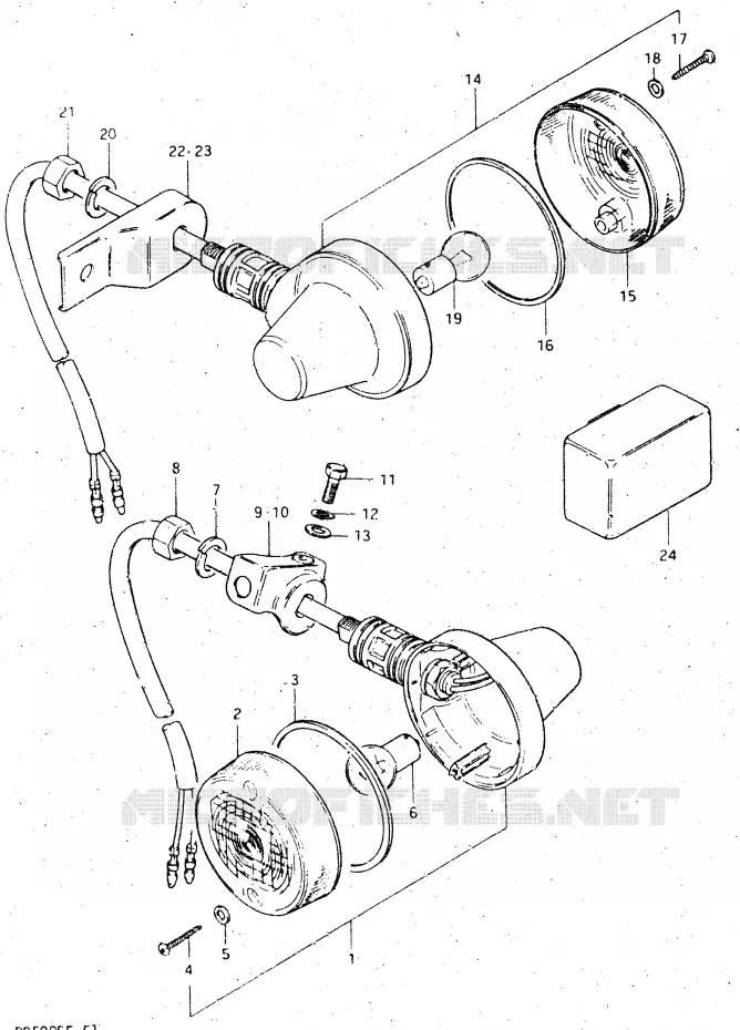 INDICATOREN (E4, E21, E25, E34) Suzuki MOTO 500 DR 1983  DR500SD(E1)