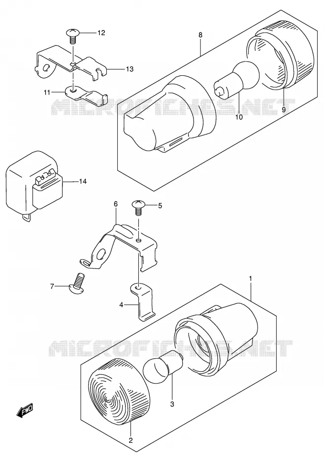 INDICATOREN (MODELE K2/K3/K4/K5 E6) Suzuki MOTO 200 DR 2003  DR200SEK3(E24)