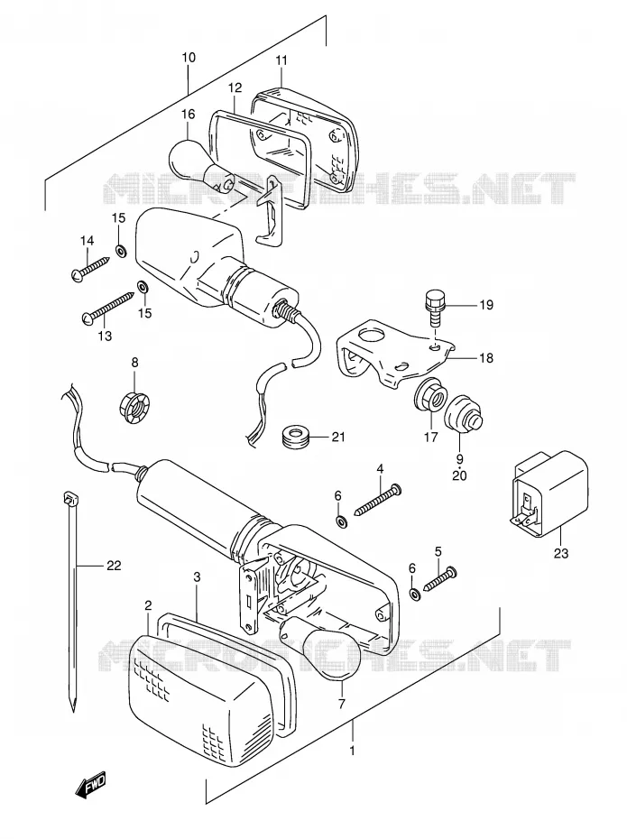 INDICATOREN (MODELE R) Suzuki MOTO 800 DR 1992  DR800SUN(E4)