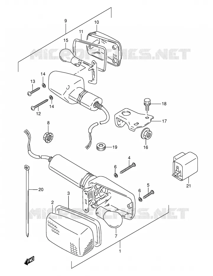 INDICATOREN (MODELE S) Suzuki MOTO 800 DR 1993  DR800SUP