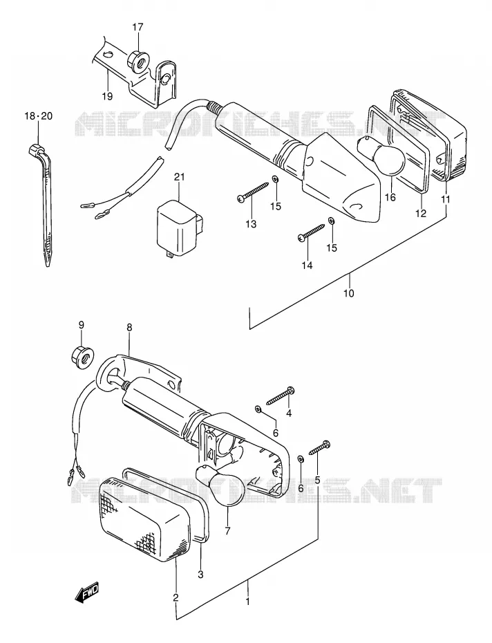 INDICATOREN Suzuki MOTO 250 DR 1993  DR250SP(E24)