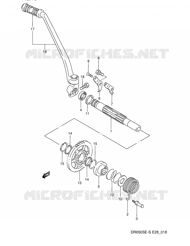 KICKSTARTER  (MODELE N/P) Suzuki MOTO 650 DR 1993  DR650SP(E28)