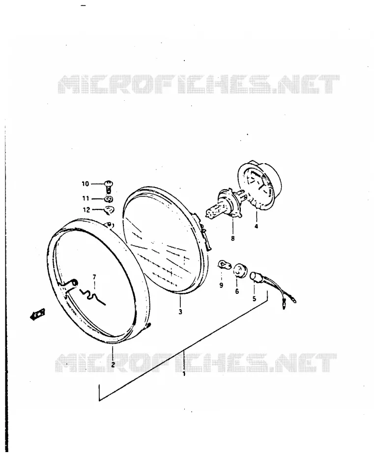 KOPLAMP (E2, E75) Suzuki MOTO 450 GS-S 1988  GS450SJ(E/F/G/H/J)