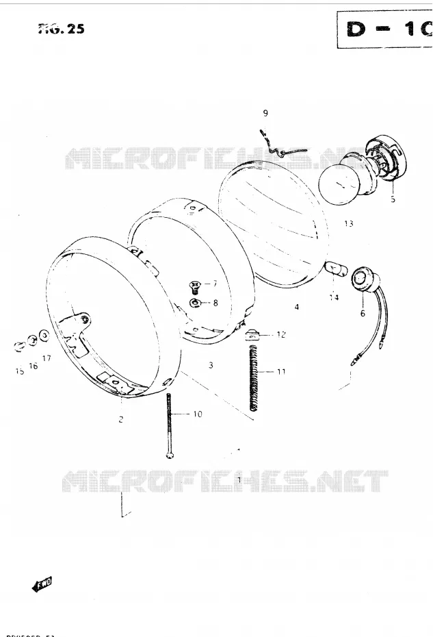 KOPLAMP (E4) Suzuki MOTO 250 DR 1982  DR250SZ(E1)