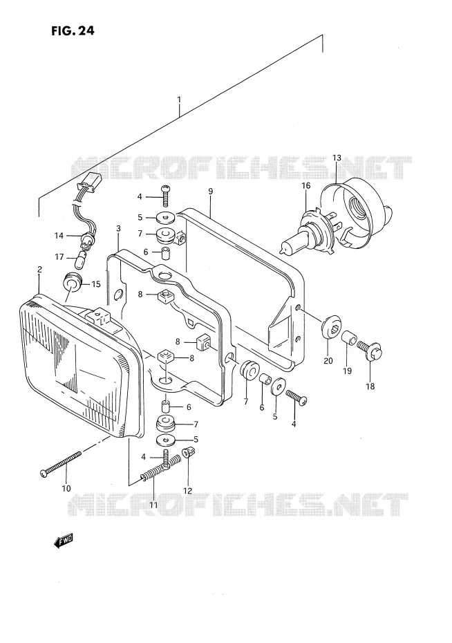 KOPLAMP (MODELE N/P) Suzuki MOTO 650 DR 1993  DR650RP(E4)