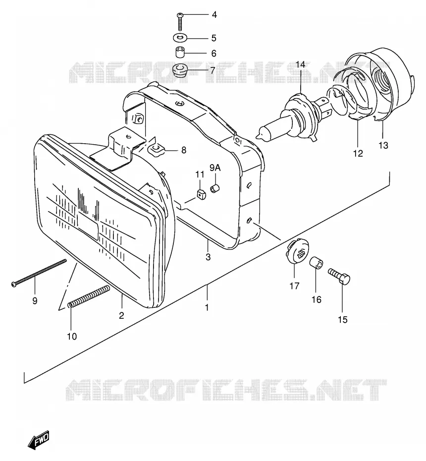 KOPLAMP Suzuki MOTO 200 DR 2000  DR200SEY(E24)