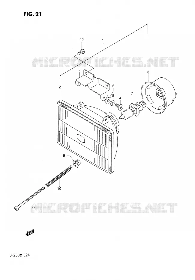 KOPLAMP Suzuki MOTO 250 DR 1990  DR250L(E24)