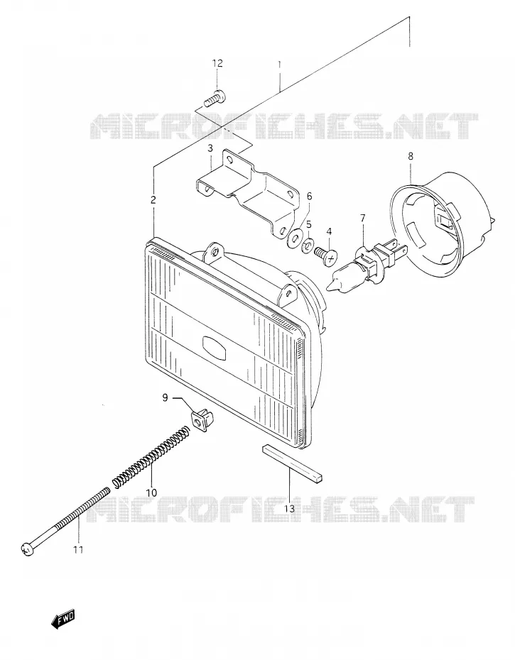 KOPLAMP Suzuki MOTO 350 DR 1993  DR350P(E28)