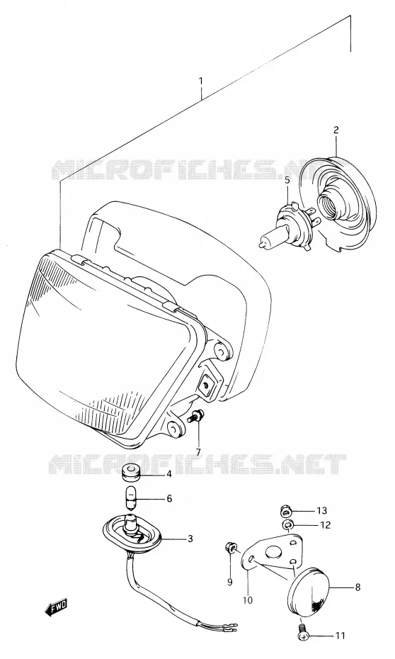 KOPLAMP Suzuki MOTO 650 DR 1990  DR650RSL(E2)