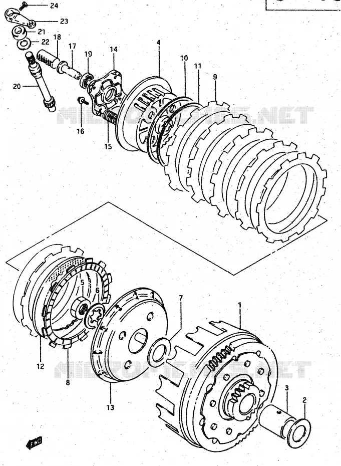 KOPPELING Suzuki MOTO 500 DR 1987  DR500H(G/H/J)
