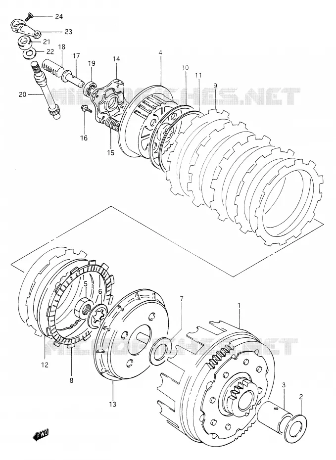 KOPPELING Suzuki MOTO 650 DR 1990  DR650RSUL(E2)