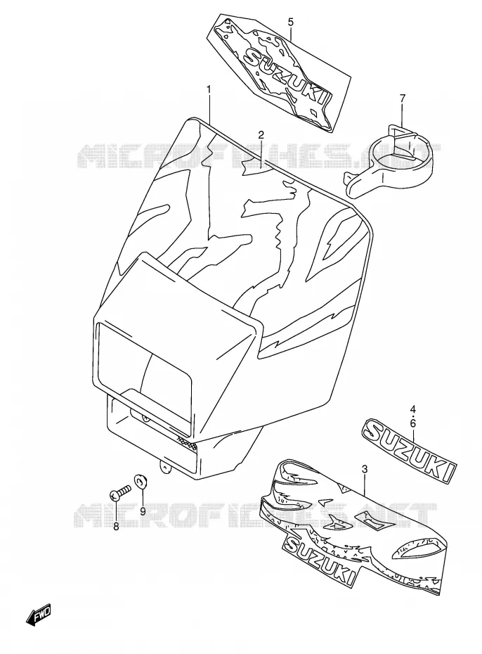 KUIPJE (MODELE N/P/R/S/T) Suzuki MOTO 350 DR 1991  DR350M(E3)