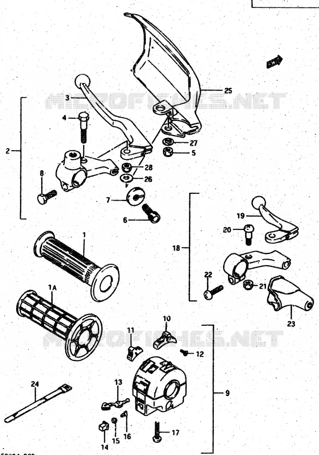 LINKER HANDGREEP (MODELE G/DR500SH/DR500SJ) Suzuki MOTO 500 DR 1986  DR500RG(G/H/J)