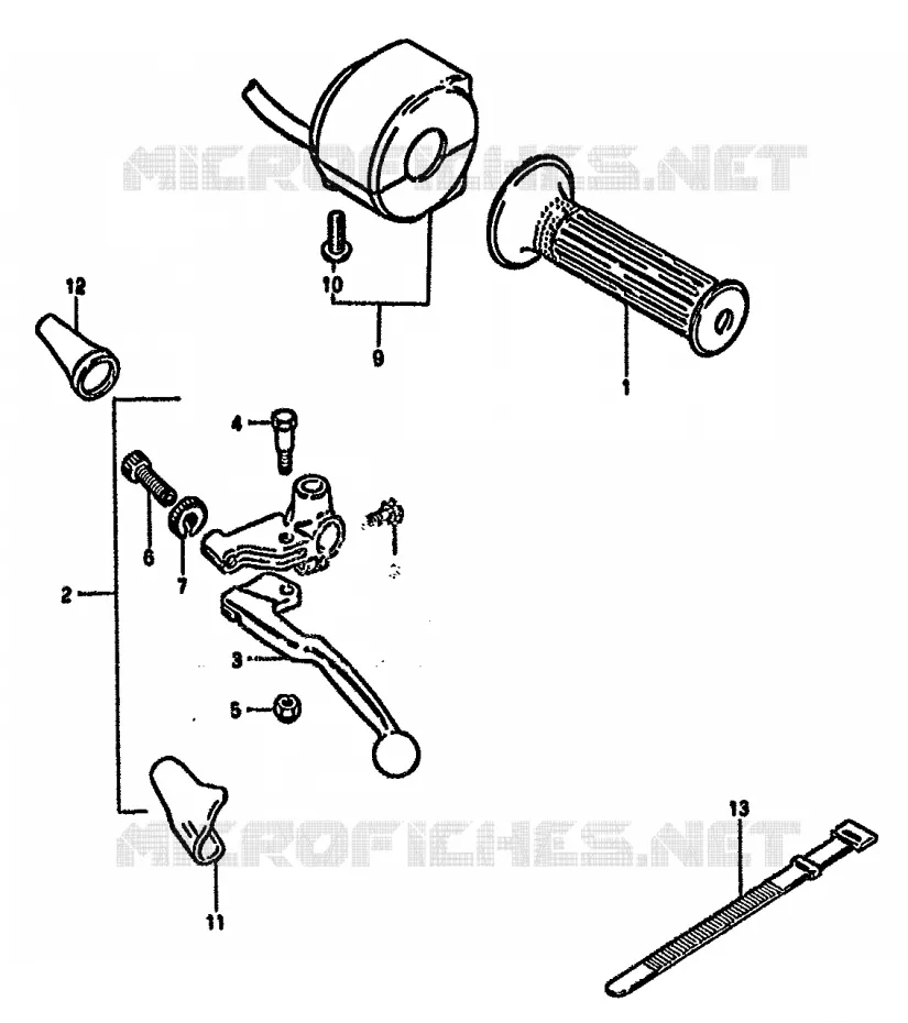 LINKER HANDGREEP (MODELE X) Suzuki MOTO 550 GS 1981  GS550MX(X/Z)