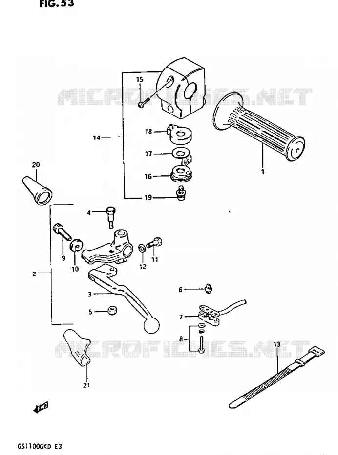 LINKER HANDGREEP Suzuki MOTO 1100 GS-G 1983  GS1100GKD(Z/2/D)