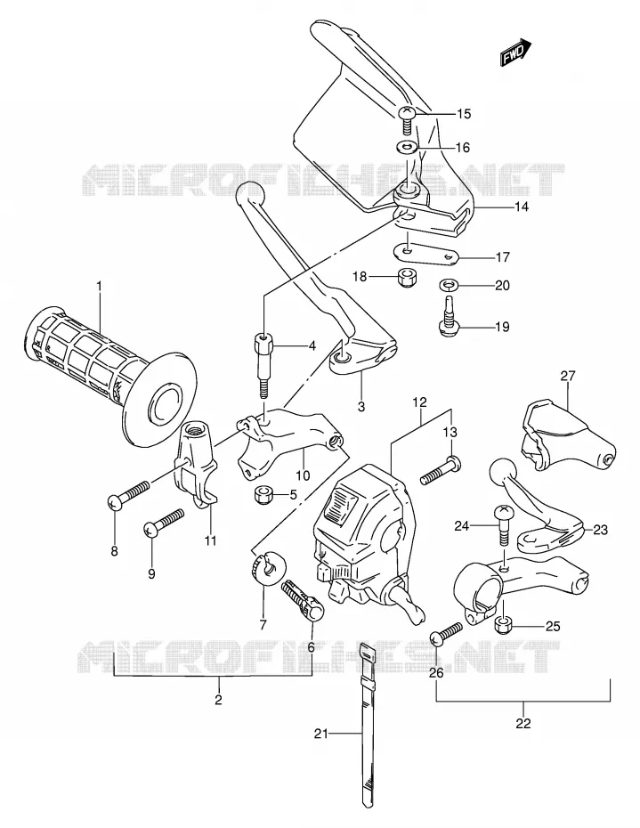 LINKER HANDGREEP Suzuki MOTO 250 DR 1992  DR250SN(E24)