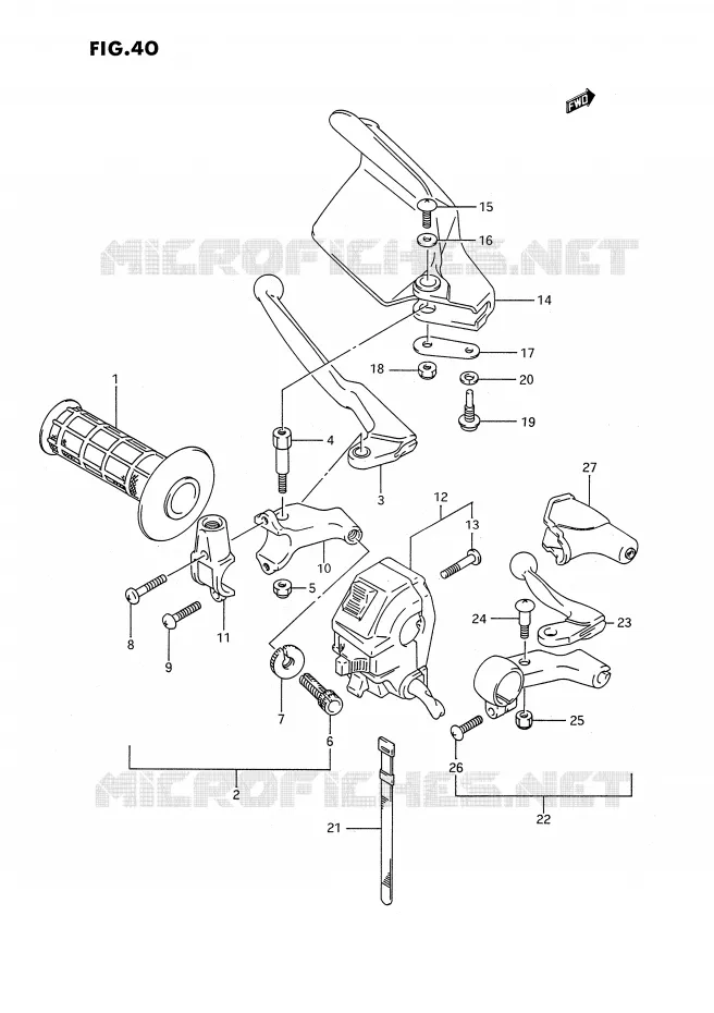 LINKER HANDGREEP Suzuki MOTO 350 DR 1993  DR350SHP(E2)