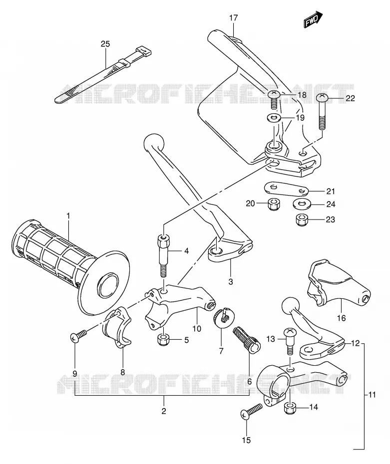 LINKER HENDEL - HANDGREEP Suzuki MOTO 350 DR 1994  DR350R(E1)