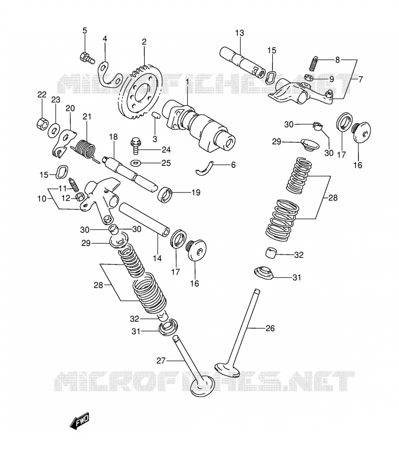 NOKKENAS - VALVES (MODELE L/M/N/P) Suzuki MOTO 350 DR 1991  DR350M(E3)