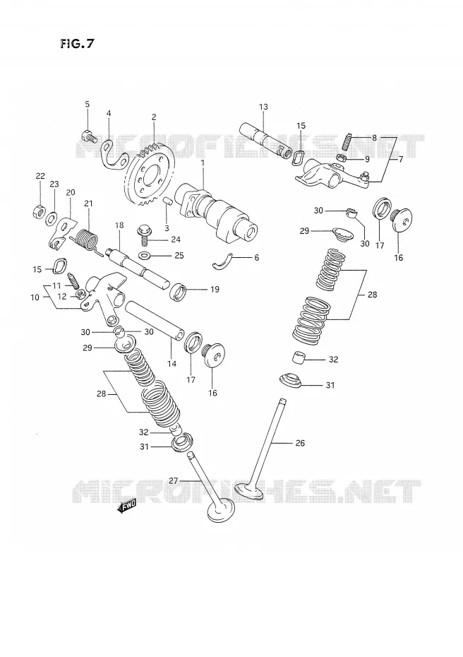 NOKKENAS - VALVES (MODELE L/M/N/P) Suzuki MOTO 350 DR 1991  DR350SM(E2)