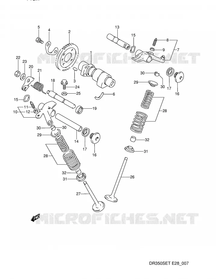 NOKKENAS - VALVES (MODELE L/M/N/P) Suzuki MOTO 350 DR 1993  DR350SP(E28)