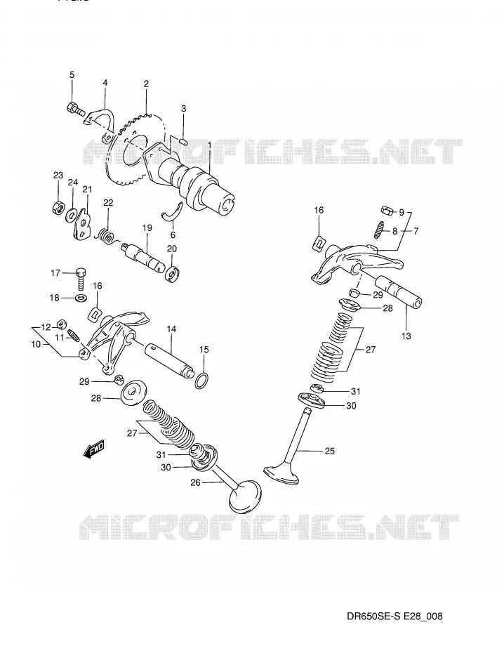 NOKKENAS - VALVES (MODELE N/P) Suzuki MOTO 650 DR 1993  DR650SP(E28)
