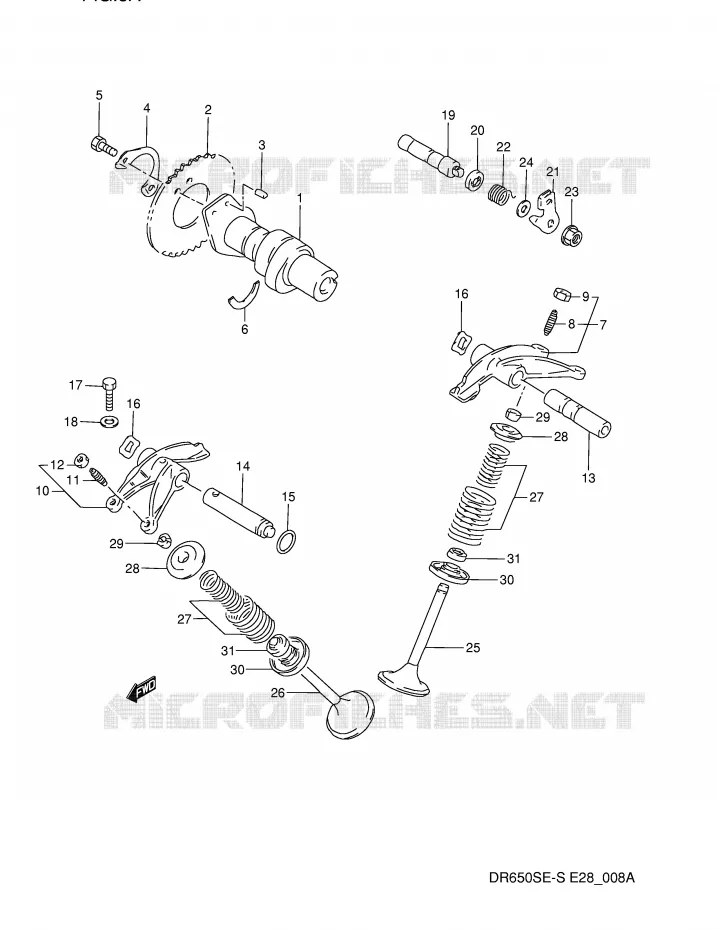 NOKKENAS - VALVES (MODELE R/S) Suzuki MOTO 650 DR 1992  DR650SN(E28)