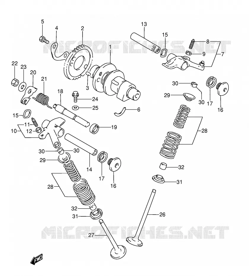 NOKKENAS - VALVES (MODELE R/S/T) Suzuki MOTO 350 DR 1994  DR350R(E3)