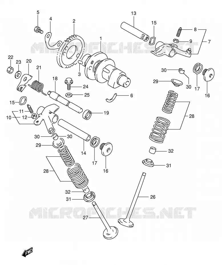 NOKKENAS - VALVES (MODELE R/S/T) Suzuki MOTO 350 DR 1995  DR350S(E1)