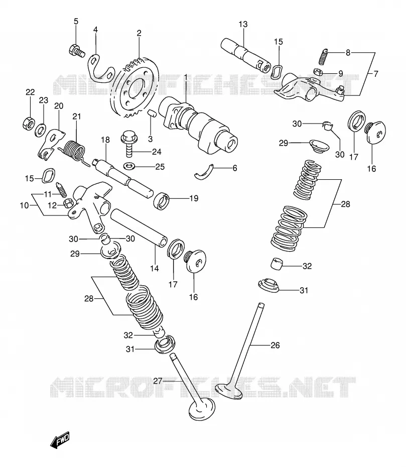 NOKKENAS - VALVES Suzuki MOTO 250 DR 1992  DR250SN(E24)