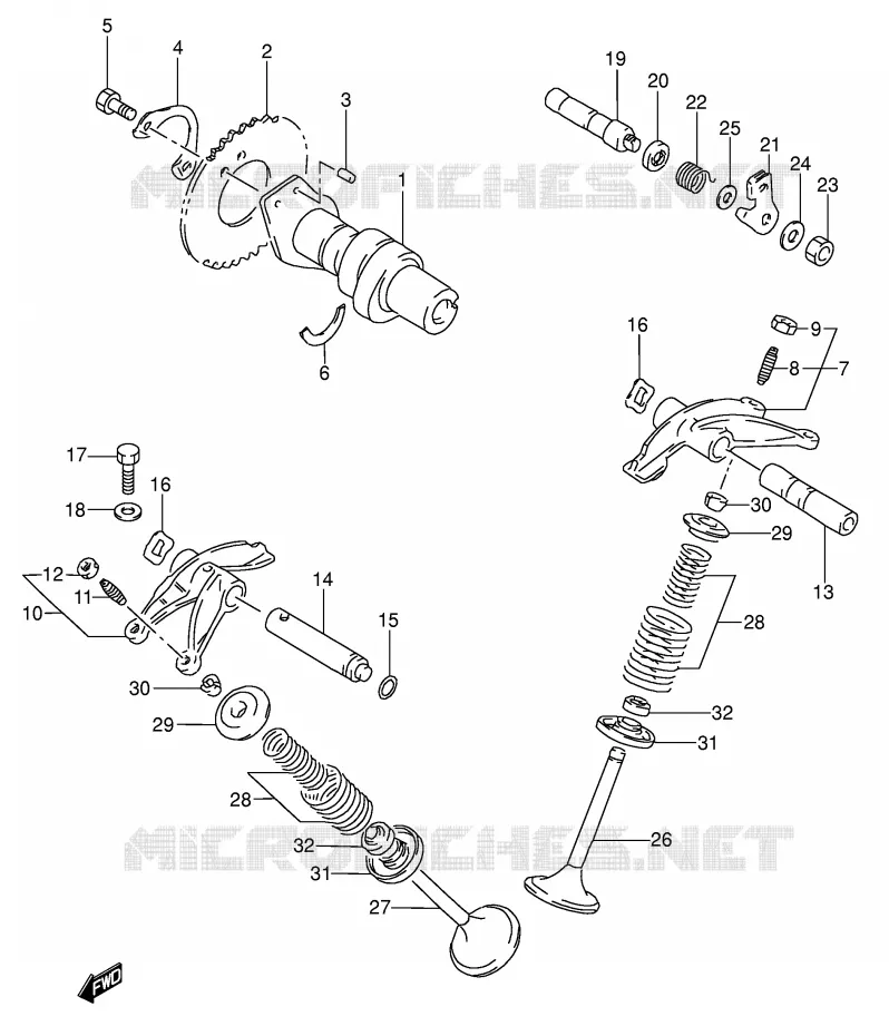 NOKKENAS - VALVES Suzuki MOTO 650 DR 1992  DR650SEUN(E4)