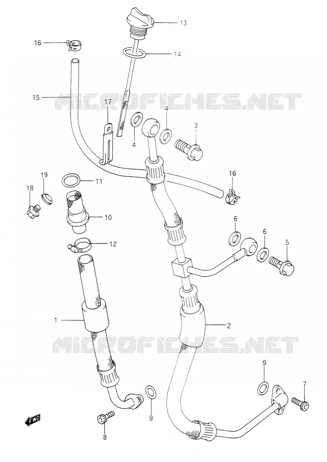 OLIE SLANG Suzuki MOTO 350 DR 1990  DR350L(E28)