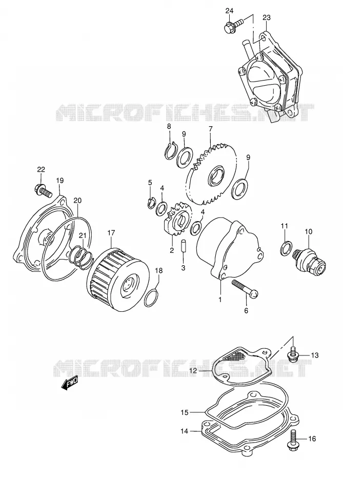 OLIEPOMP - FUEL PUMP Suzuki MOTO 800 DR 1996  DR800ST