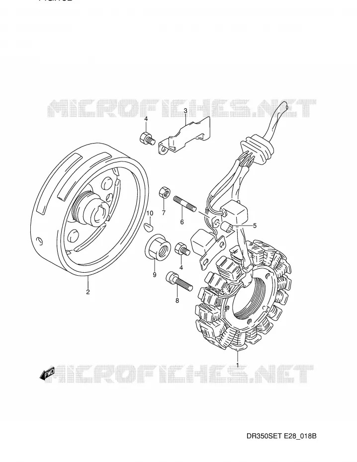 ONTSTEKING (MODELE R/S/T) Suzuki MOTO 350 DR 1991  DR350SM(E28)