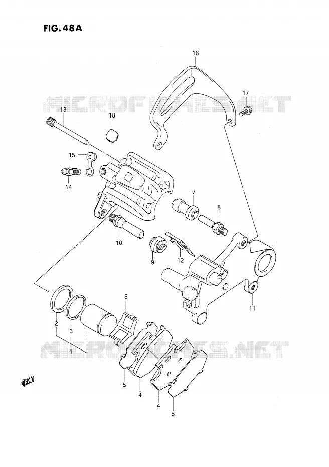 REAR CALIPER (MODELE N/P) Suzuki MOTO 350 DR 1994  DR350SHR(E2)