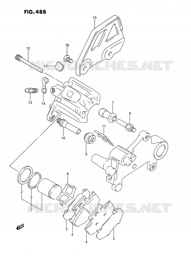 REAR CALIPER (MODELE R) Suzuki MOTO 350 DR 1992  DR350SN/SHN(E2)