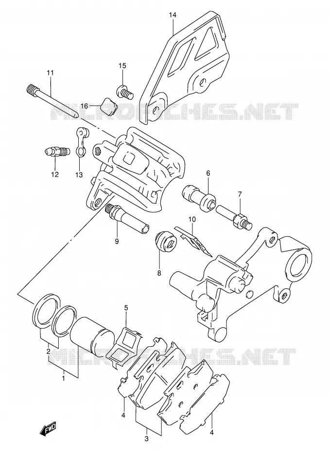 REAR CALIPER Suzuki MOTO 350 DR 1997  DR350SEV(E2)
