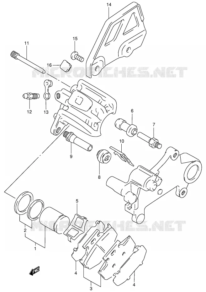 REAR CALIPER Suzuki MOTO 350 DR 1999  DR350X(E1)