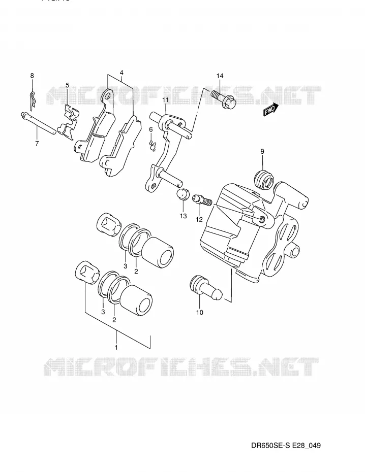 REAR CALIPER Suzuki MOTO 650 DR 1992  DR650SN(E28)