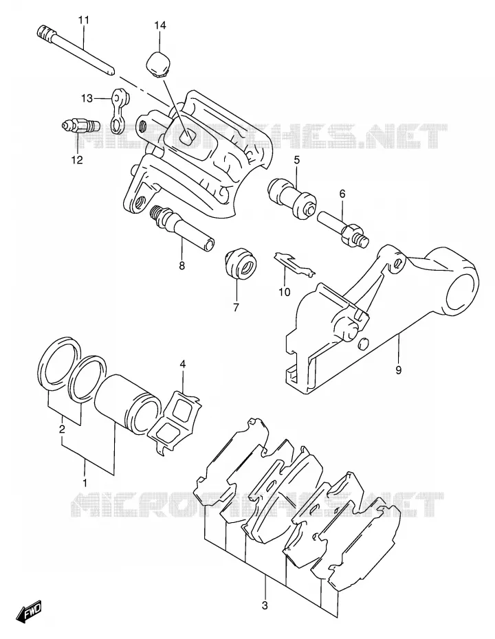 REAR CALIPER Suzuki MOTO 650 DR 1996  DR650SEUT(E4)