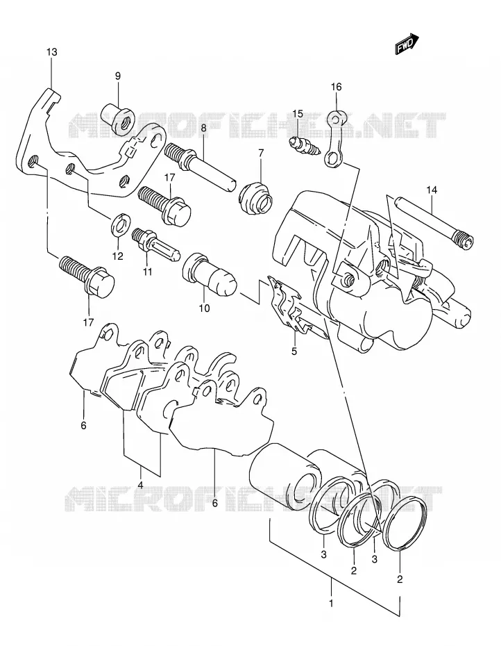 REAR CALIPER Suzuki MOTO 800 DR 1993  DR800SP(E4)