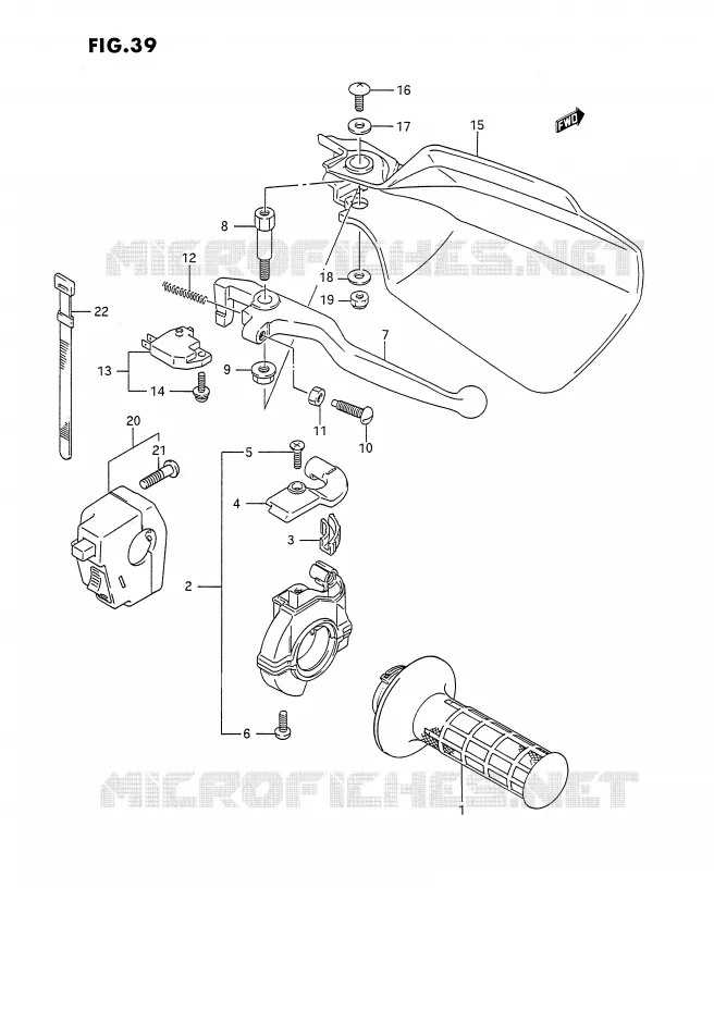 RIGHT SWITCH - HANDGREEP (DR350SL/SM,DR350SN/SP/SR E24) Suzuki MOTO 350 DR 1993  DR350SUP(E2)