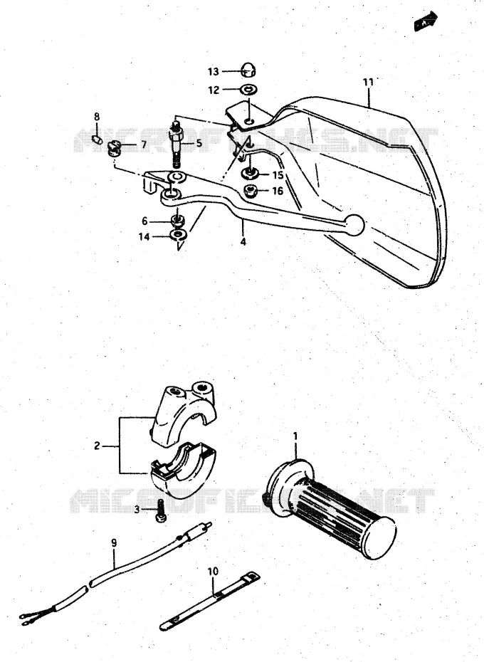 RIGHT SWITCH - HANDGREEP (DR500RH) Suzuki MOTO 500 DR 1986  DR500RG(G/H/J)