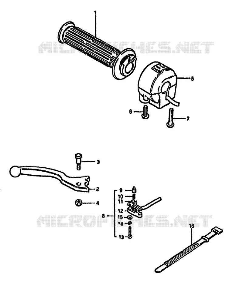 RIGHT SWITCH - HANDGREEP (E34) Suzuki MOTO 550 GS 1981  GS550MX(X/Z)