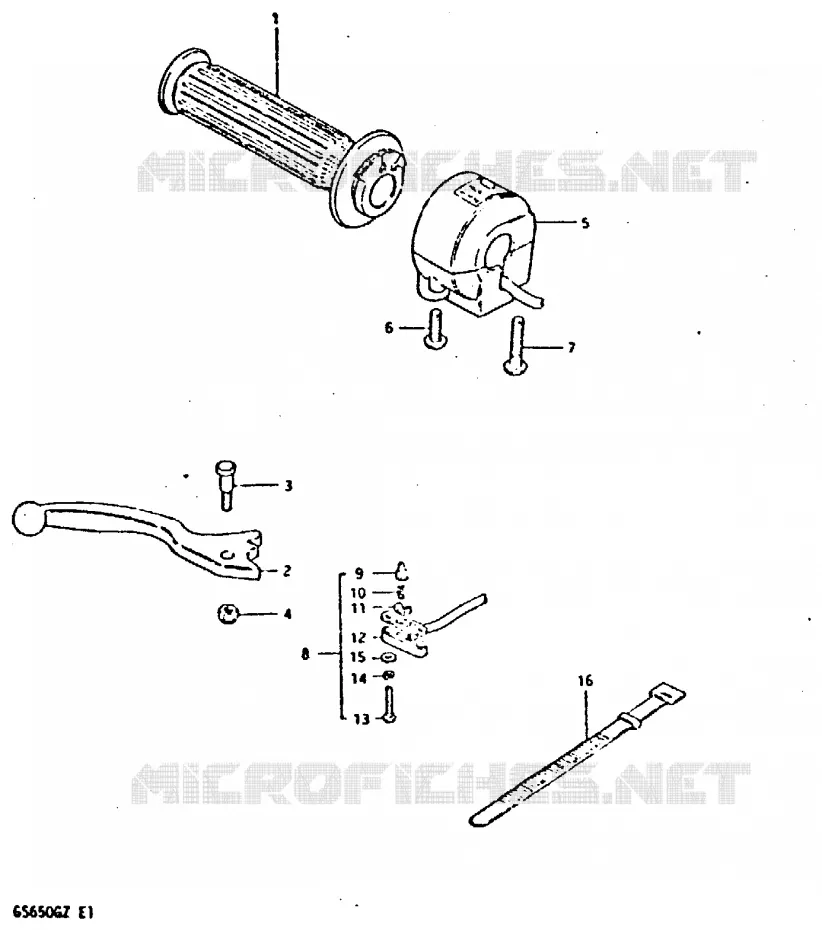 RIGHT SWITCH - HANDGREEP (MODELE X) Suzuki MOTO 650 GS 1982  GS650GZ(X/Z)